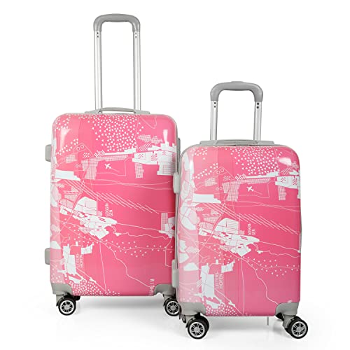 Image of Polo Class 2Pc Luggage Trolley Bag Set (24 /28 inch) - Pink