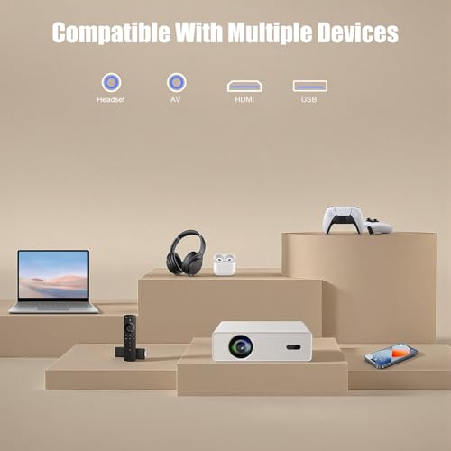 Image of 4K Smart Projector with Google TV, Native 1080P Outdoor Projector 1000 ANSI with WiFi and Bluetooth, Auto Focus & Auto Keystone, Dolby Audio Portable Home Theater Projector for Bedroom Movie