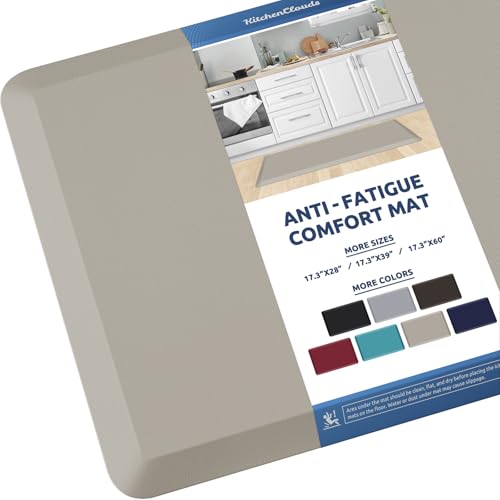 Image of Kitchen Mat Cushioned Anti Fatigue Rug Standing and Comfort Floor Mats | Water-Resistant, Non-Slip, Easy to Clean Comfort Floor Mat for Kitchen, Sink & Office, Multiple Colors & Sizes, 17.3 inchx39 inch