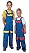 Produktbild Kinder Arbeitshose Latzhose 100% Baumwolle Berufsbekleidung Kinder Anzug Overalls , Blau / Gelb - 146 EU