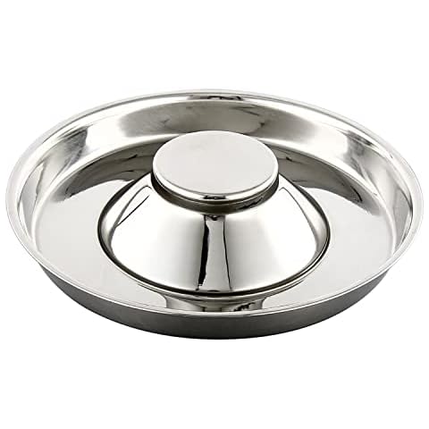 QIYADIN Stainless Steel Pet Bowl for Puppy and Cat, Dog Food and Water Feeding Bowl, Puppies and Kittens Weaning Bowls, Multiple Dogs and Cats Eat and Drink Together (1PC, L) Cover
