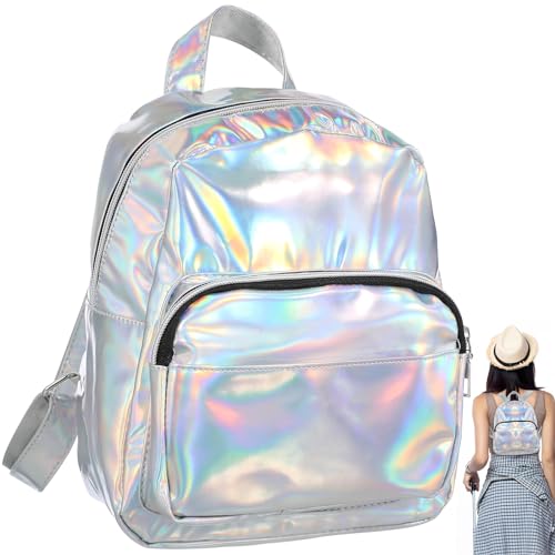 Mochila Holográfica Bolsa de Ombro Fofa Holograma Natal Dia dos Namorados para Mulheres