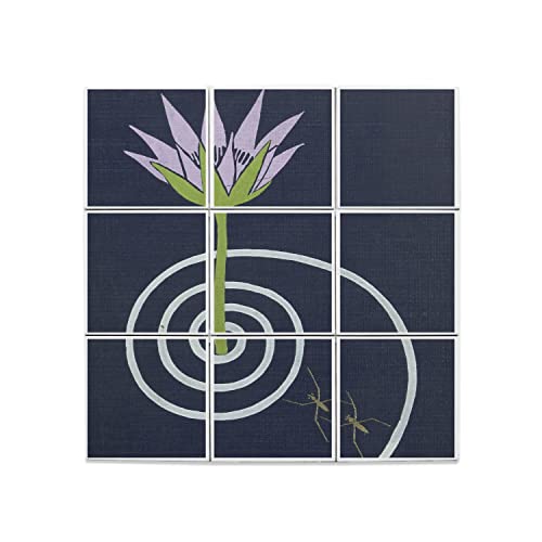 Carreaux Céramique Décoratif Premium Tourbillon Lotus Estampe Japonaise