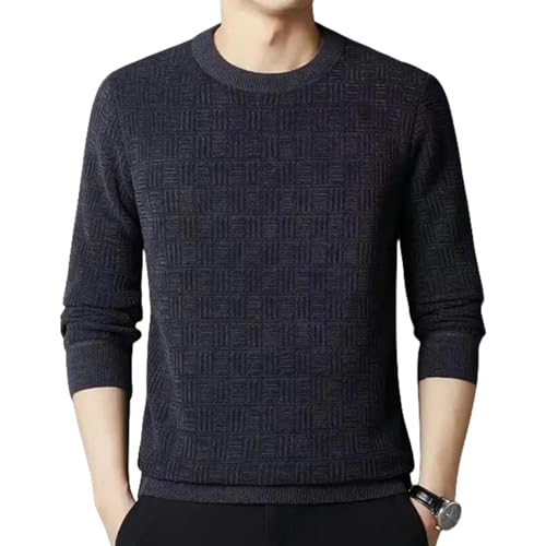 Pull en tricot torsadé homme pull chaud hiver haut polyvalent col rond