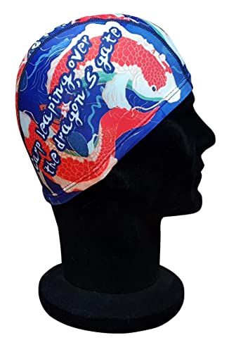 Blue Reef Stunning Asian Oriental Art Inspired Graphic Designs Spandex Elasticated Pull On Swim Cap For All Ages 3+ Years (Koi) - Image 4
