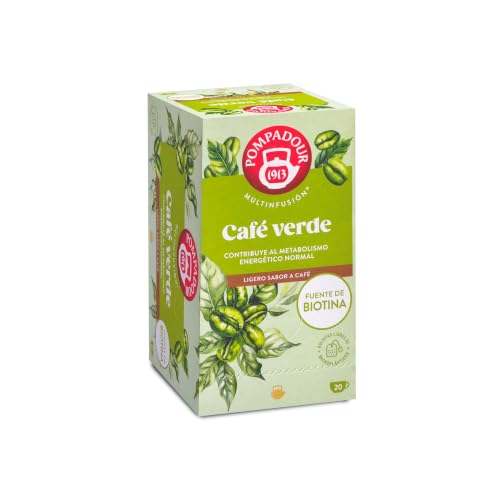 Pompadour, Café verde, multinfusion con biotina, ligero sabor a café verde)