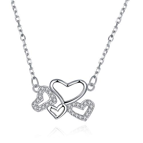 Collier argent S925 cœur diamant pour illuminer vos tenues de soirée