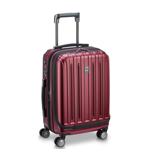 DELSEY PARIS Titanium Hardside Expandable Luggage with Spinner Wheels Carry-On Luggage, Black Cherry Red, Carry-On 19 Inch