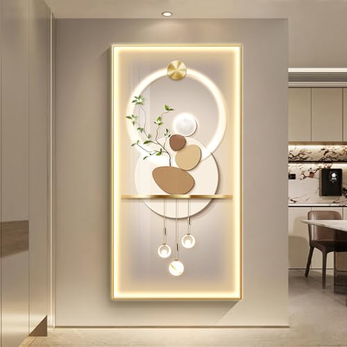 Décoration murale lumineuse à DEL moderne avec télécommande pour grand salon