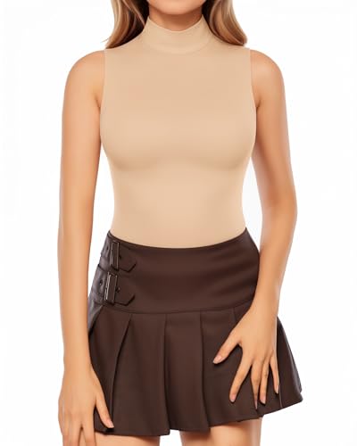 Image of Mangopop Women' Long Sleeve Ribbed Bodysuit Jumpsuits