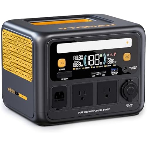 VTOMAN Jump 600X 600W Portable Power Station, 268.8Wh LiFePO4 Battery