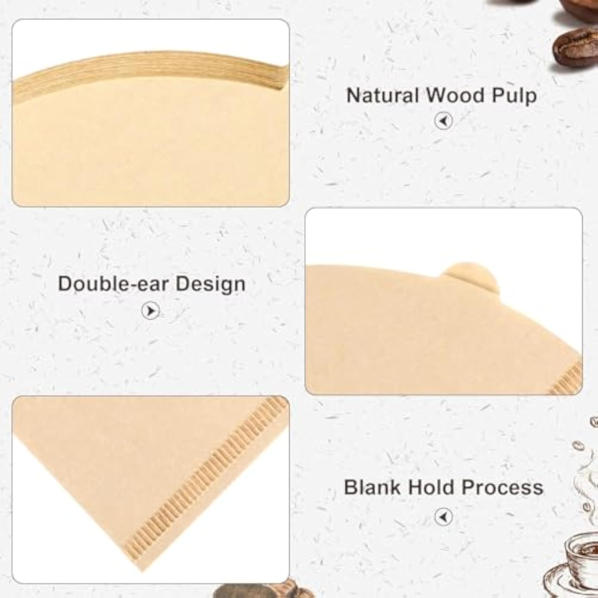 Coffee Filters Cone 01, 100 Count Unbleached Natural Brown