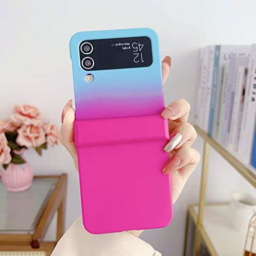 Étui Samsung Galaxy Z Flip 5 4 3 dégradé bleu rose housse rigide protection 3 pièces