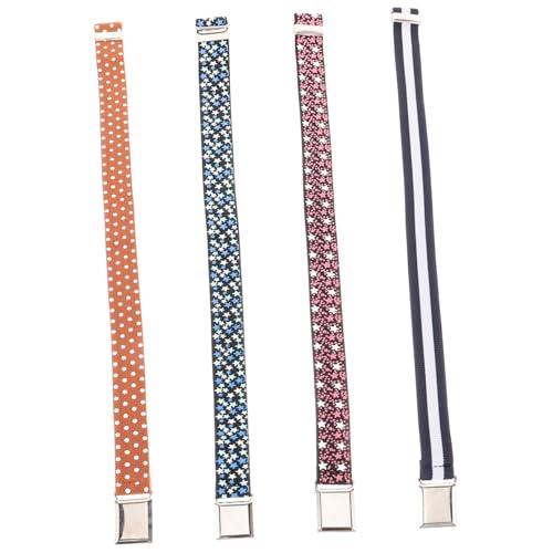 4 pcs Elastic Belts for Boys and Stretchy Waistbands with Buckle Lightweight for Childrens Jeans Dresses Skirts Gift