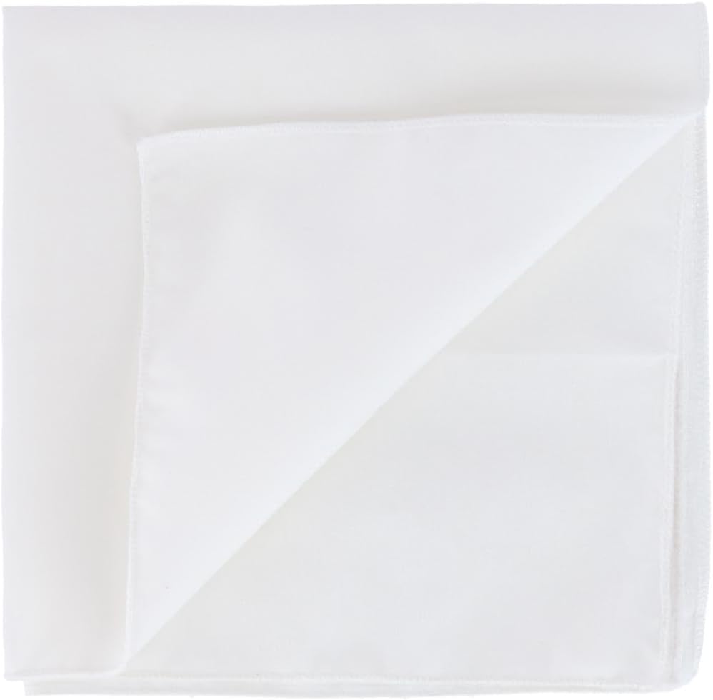 CTM All Cotton 15x15 inch Solid White Cotton Handkerchief (12 Pack)