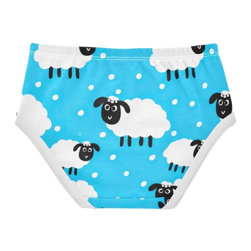 Cute White Sheep Blue Cute Panties Girl Toddler Girls Underwear Cotton Flower Kids Undies Briefs 2t2