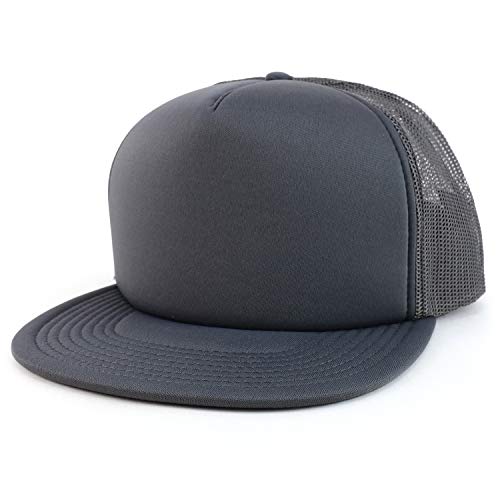 Image of Armycrew Oversized XXL 5 Panel Flat Bill Foam Trucker Mesh Back Baseball Cap