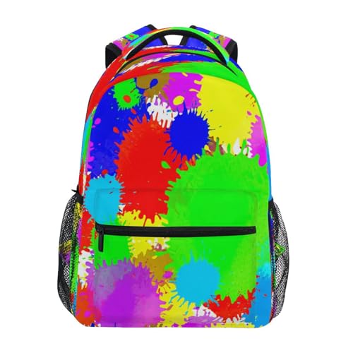 xigua Colored Lacquer Painting Backpack School Bag with Name Tag for Women Men,Durable Lightweight Book Bag Laptop backpack Hiking Camping Daypack-M1563