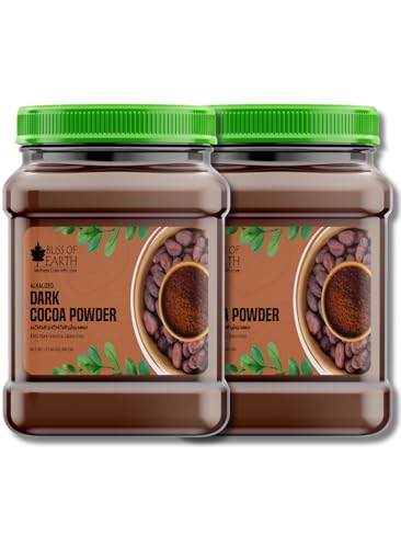 Bliss of Earth Naturally Organic Dark Cocoa Powder 2x500gm for Baking Chocolate Cake Cookies Chocolate Shake Unsweetened Cocoa (Pack Of 2)