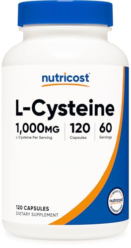 Nutricost L-Cysteine 1000mg, 120 Capsules - Non-GMO, Gluten Free Supplement, 500mg Per Capsule