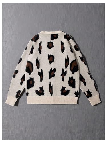 SOLY HUX Men's Leopard Button Down Cardigan V Neck Long Sleeve Outerwear Fall Clothes2