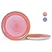 Cozymondo - Nowoczesny ceramiczny zestaw talerzy obiadowych w kolorze łososiowym dla 2 osób (27 cm) I Wysokiej jakości portugalskie naczynia z ręcznie malowaną spiralą I 2 duże talerze z serii Primavera