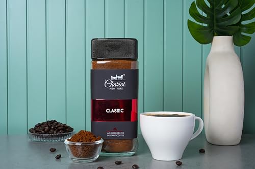 Image of Chariot New York Classic Agglomerated Instant Coffee 200g with Premium 400ml Stainless Steel Coffee Mug | Strong, Bold & Aromatic Coffee | Easy to Brew, Cafe-Style Experience
