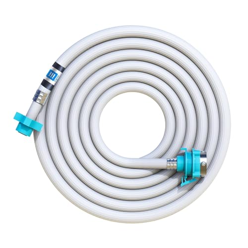 Eightiz 5 Meter Flexible PVC Washing Machine Inlet Hose water pipe, Universal Water Inlet with Tap adaptor Connector for Top & Front Load Fully Automatic