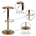 Flash Furniture Madrid Series Adjustable Height Retro Metal Barstool with Footrest, Backless Adjustable Bar or Counter Height Swivel Stool, Gold