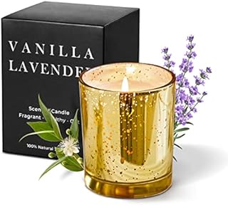 Candles for Lavender Home Scented: Premium Jar Candles Aromatherapy Lavender Eucalyptus, Scented Candles for Women to Relieve Stress, Soy Candles AS Gifts All Natural (6 oz 36 Hour Burn)