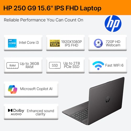 Image of HP 15.6 inch FHD Laptop for Business & Student • 2026 Edition • Intel Core i3(Beats i7-1165G7) • 16GB RAM • 512GB PCIe SSD • Copilot AI • Wi-Fi 6 & Bluetooth 5 • Windows 11