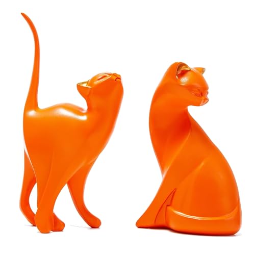 Sculpture chat abstraite en résine haute qualité finition satinée - 2