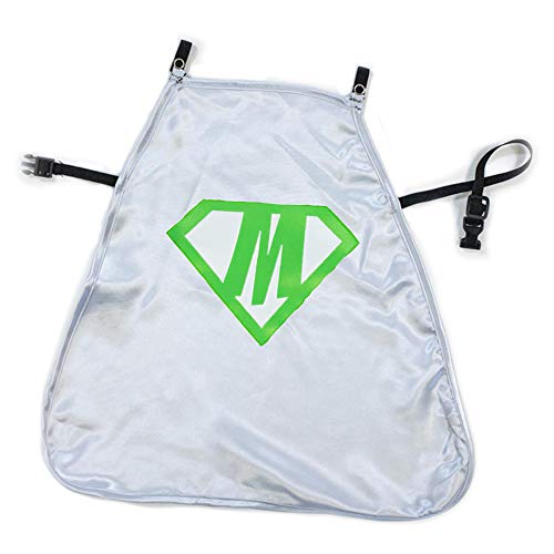 Everfan Personalized Dog Superhero Cape (Medium 15" Long (10-25 lbs), Silver)
