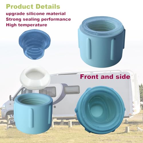 Image of Upgrade 2PCS 1 /2 inch RV Low Point Drain Cap Kit Fit for RV Camper Travel Traile, 1 /2 inch Hot & Cold Water Lines