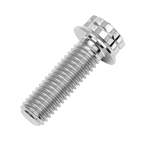 Image of Titanium Flange 12 Point Head M8 x15 20 25 30 35 40 45 50 55 60 65mm Screw Bolt Pack of 4 (M8x25mm, Normal Titanium)