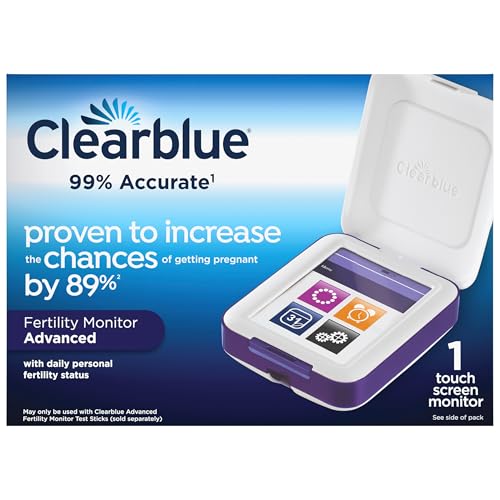 Clearblue Vruchtbaarheidsmonitor Geavanceerd, Test voor ovulatie en zwangerschap, verhoogt de kans om op natuurlijke wijze zwanger te worden met 89%, 1 touchscreen-monitor (teststicks worden apart