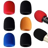 M2xcec Protector de viento para micrófono, mini micrófono de espuma para parabrisas, lavable y grueso, cubierta de micrófono universal para aulas y salas de conferencias (6 unidades)