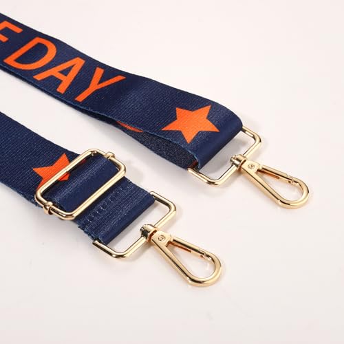 Image of Game Day Purse Strap Replacement Crossbody Wide Shoulder Strap Star Football Strap for Stadium Approved Clear Bag