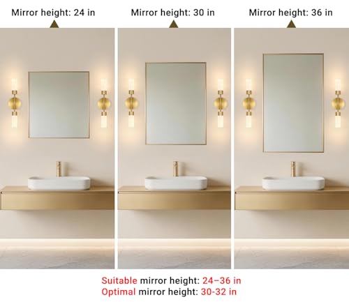 Image of Brushed Gold Wall Sconces Set of 2, Hardwired 3000k Crystal Bathroom Sconces, Modern Sconces Wall Light Fixtures, Bathroom Vanity Light Fixtures Wall Decor Bathroom Mirror Living Room Hallway Bedroom
