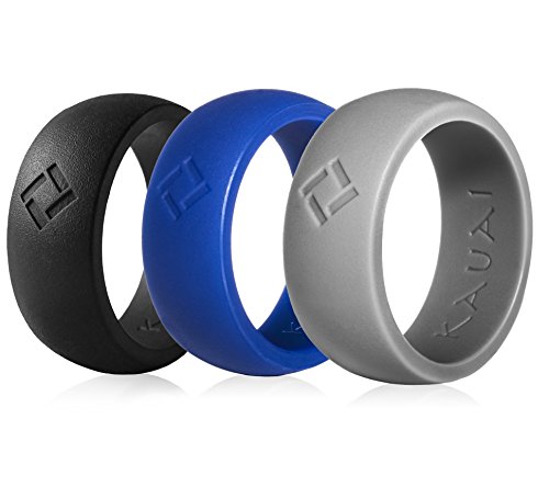 KAUAI Silicone Rings for Men. Classic Elegance Wedding Bands. Men's Active Strength Workout Band. Silicon Rubber Ring.