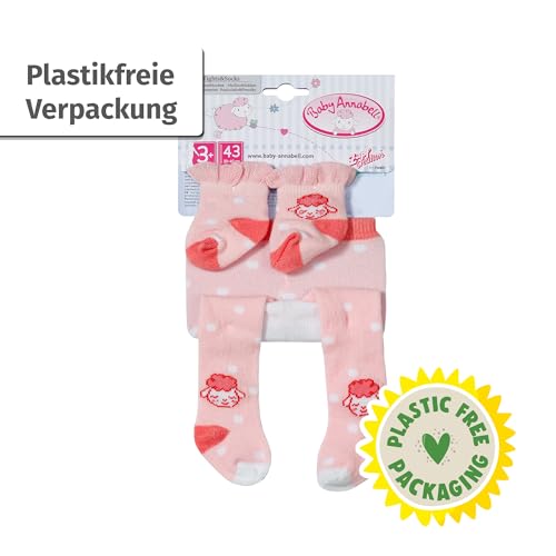 Baby Annabell Strumpfhosen und Socken in verschiedenen Farbkombinationen für 43cm Puppen, 2er Pack Puppenstrumpfhosen, 710807 Zapf Creation