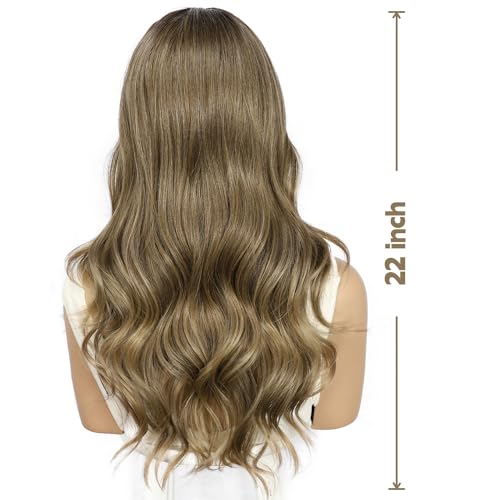 Sapphirewigs Brown Lace Front Wig 13x4 Synthetic Wigs Body Wave Brown Lace Front Hair Pre-plucked Daily Wear Party Christmas Date 22 inch - Image 3
