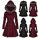 Long Manteau Femme avec Capuche Peluche Gothique Vintage Élégante Évasé Hoodie Veste Boutons Pas Cher A La Mode Hiver Chaud A Manche Longue