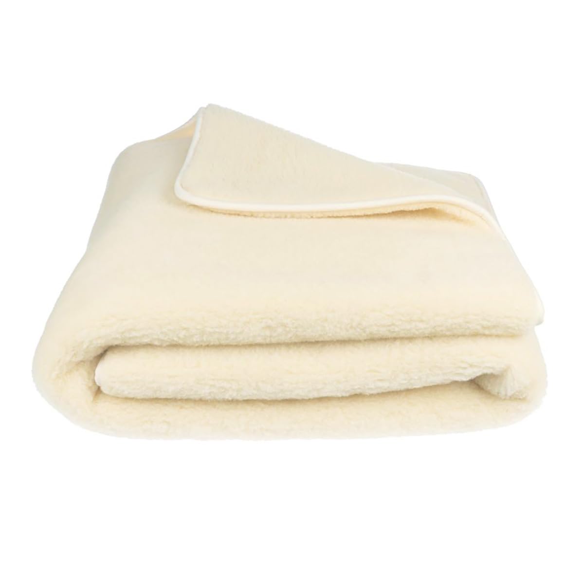 OmaSchafe.de Double Layer Wool Blanket Double Sided 180 x 200 cm 100% Merino Sheep's Wool Improves Sleep Quality Breathable Material Woolmark Quality Certificate