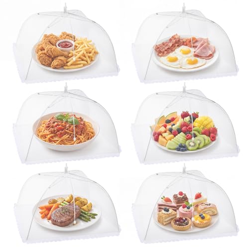 Homealexa 6pcs Cloche Alimentaire Pliable Anti-Mouche Couvercle de Nourriture en Maille Pliant...