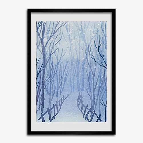 Cadre en bois photo Tulup de haute qualité 50x70 cm motif forêt d'hiver chic