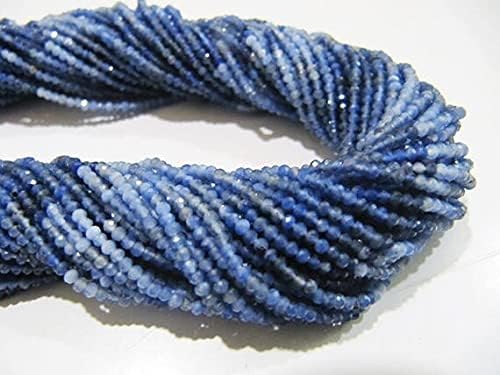 Perles sodalite bleues 2 mm véritables facettées pour création de bijoux DIY - 4