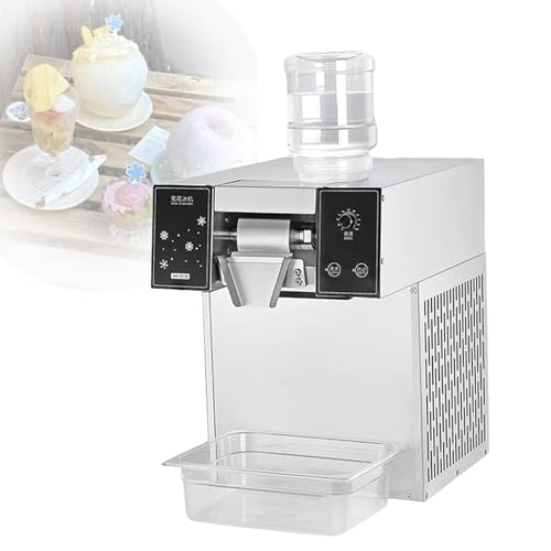 MáQuina Comercial Para Hacer Hielo Raspado,MáQuina EléCtrica Para Hacer Hielo En Forma De Copo De Nieve Con Cubo,Salida De 160Kg/24Horas,Velocidades Ajustables,MáQuina Afeitadora AutomáTica