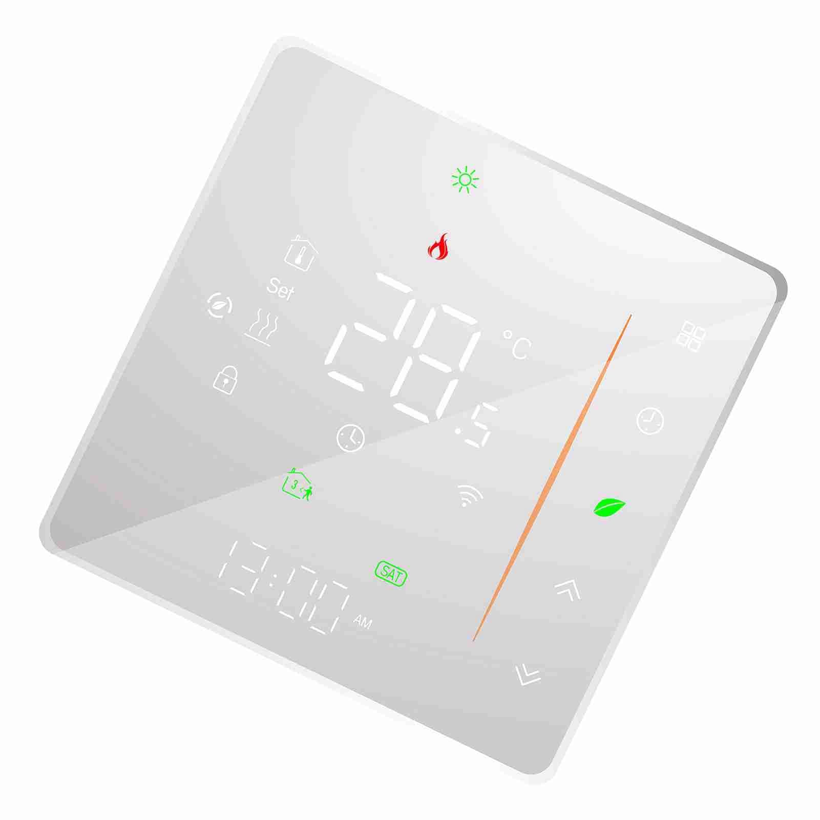 Kavolet Termostato WiFi, termostato ambiente 5A, programmabile settimanalmente, supporta Touch Control/Mobile APP/controllo vocale, compatibile con Alexa/ Home, per riscaldamento elettrico a