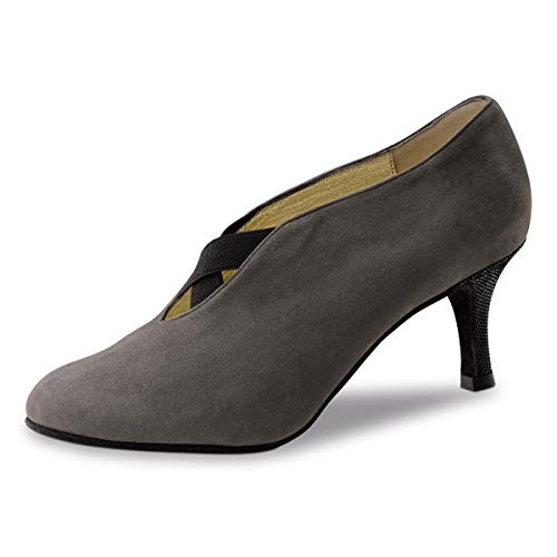 Chaussures de danse en suède gris et stiletto de 6 cm fabriquées en Italie